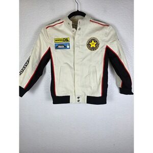 Nintendo Mario Kart Kids Racing Jacket White Black Canvas Size XS/S‎